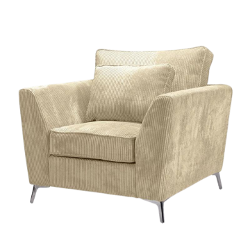 Fauteuil Isla velours côtelé beige - Le Dépôt Bailleul