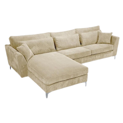 Canapé angle gauche velours côtelé beige Isla - Le Dépôt Bailleul