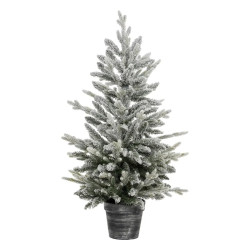 Sapin en pot 100 cm artificiel enneigé Frosty - Le Dépôt Bailleul