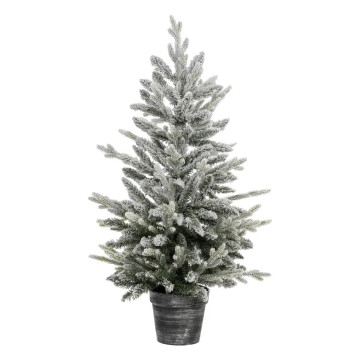 Sapin en pot 100 cm artificiel enneigé Frosty - Le Dépôt Bailleul