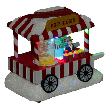 Village de Noël stand de popcorn lumineux - Le Dépôt Bailleul