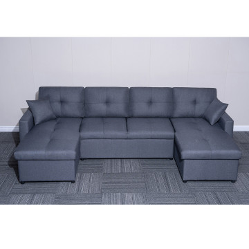 Canapé panoramique convertible gris Romy - Le Dépôt Bailleul