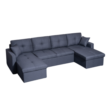 Canapé panoramique convertible gris Romy - Le Dépôt Bailleul