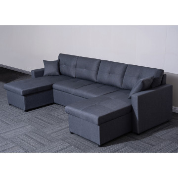 Canapé panoramique convertible gris Romy - Le Dépôt Bailleul