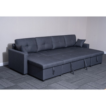 Canapé panoramique convertible gris Romy - Le Dépôt Bailleul