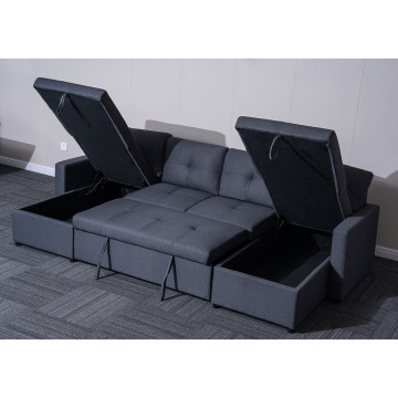 Canapé panoramique convertible gris Romy - Le Dépôt Bailleul