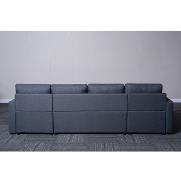 Canapé panoramique convertible gris Romy - Le Dépôt Bailleul