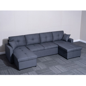 Canapé panoramique convertible gris Romy - Le Dépôt Bailleul