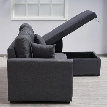 Canapé angle convertible réversible gris Romy- Le Dépôt Bailleul
