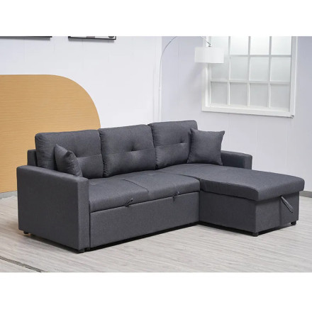 Canapé angle convertible réversible gris Romy- Le Dépôt Bailleul