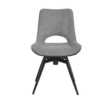 Chaise tissu gris rotative pieds métal noir Stenson - Le Dépôt Bailleul