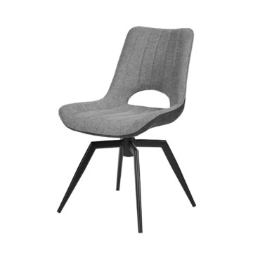 Chaise tissu gris rotative pieds métal noir Stenson - Le Dépôt Bailleul