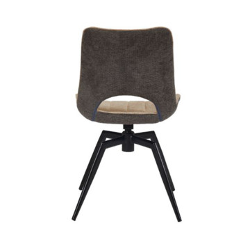 Chaise tissu beige rotative pieds métal noir Stenson - Le Dépôt Bailleul