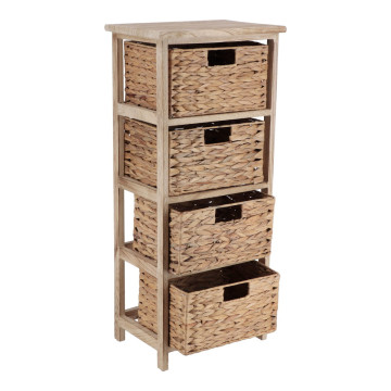 Chiffonnier 4 paniers jacinthe coloris naturel - Le Dépôt Bailleul