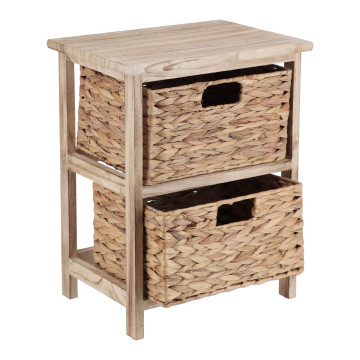 Chevet 2 tiroirs jacinthe naturel - Le Dépôt Bailleul