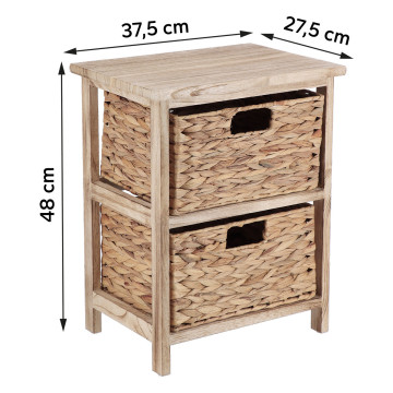 Chevet 2 tiroirs jacinthe naturel - Le Dépôt Bailleul