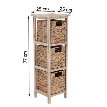 Chiffonnier 3 paniers jacinthe coloris naturel - Le Dépôt Bailleul