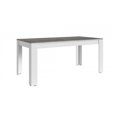 Table à manger 160cm blanc et gris béton Gent - Le Dépôt Bailleul