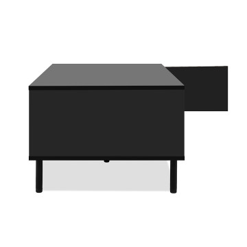 Table basse 2 niches 1 porte noir et bois Monza - Le Dépôt Bailleul
