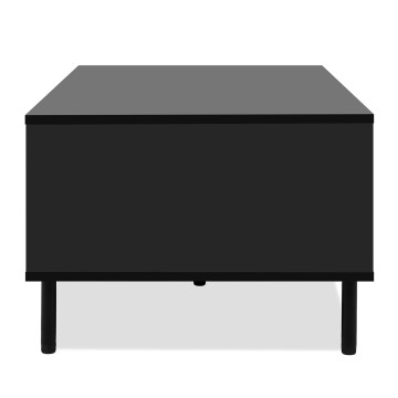 Table basse 2 niches 1 porte noir et bois Monza - Le Dépôt Bailleul
