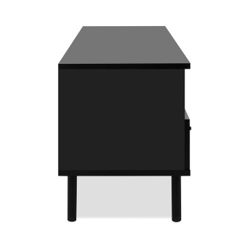 Meuble TV 2 niches 2 tiroirs 1 porte noir et bois Monza - Le Dépôt Bailleul