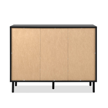 Buffet 2 portes 4 tiroirs noir et bois Monza - Le Dépôt Bailleul