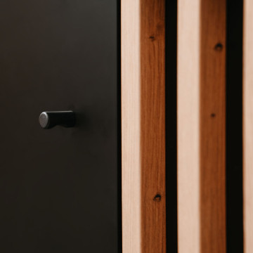 Buffet petit modèle 2 portes noir et bois Monza - Le Dépôt Bailleul