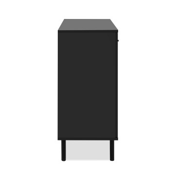 Buffet petit modèle 2 portes noir et bois Monza - Le Dépôt Bailleul