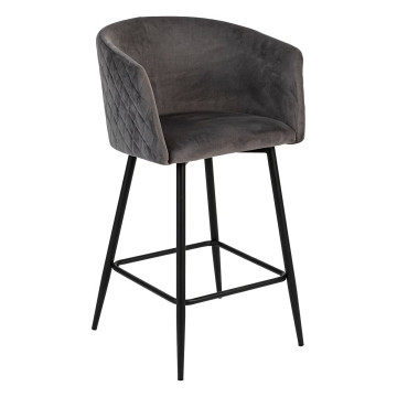 Fauteuil de bar velours gris Marlo Atmosphera - Le Dépôt Bailleul