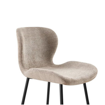 Tabouret de bar tissu beige pieds métal noir - Le Dépôt Bailleul