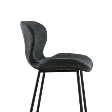 Tabouret de bar tissu gris pieds métal noir - Le Dépôt Bailleul