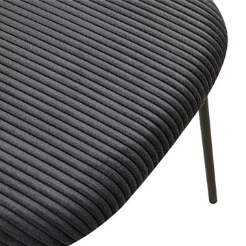 Tabouret de bar style écolier velours côtelé gris - Le Dépôt Bailleul