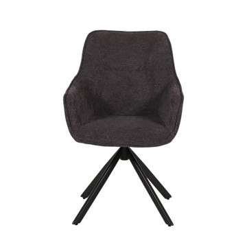 Chaise pivotante 360° anthracite pieds métal - Le Dépôt Bailleul