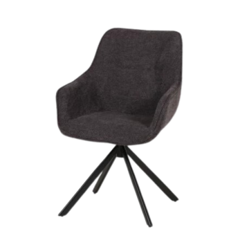 Chaise pivotante 360° anthracite pieds métal - Le Dépôt Bailleul