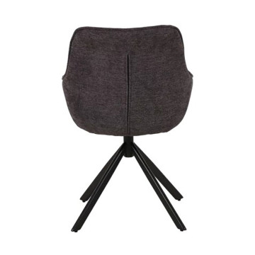 Chaise pivotante 360° anthracite pieds métal - Le Dépôt Bailleul