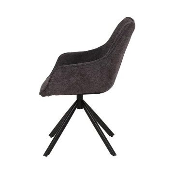 Chaise pivotante 360° anthracite pieds métal - Le Dépôt Bailleul
