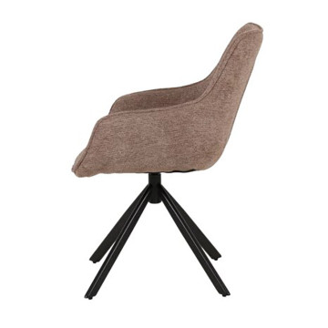 Chaise pivotante 360° beige pieds métal - Le Dépôt Bailleul