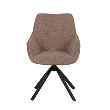 Chaise pivotante 360° beige pieds métal - Le Dépôt Bailleul