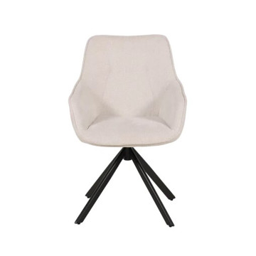Chaise pivotante 360° blanc pieds métal - Le Dépôt Bailleul