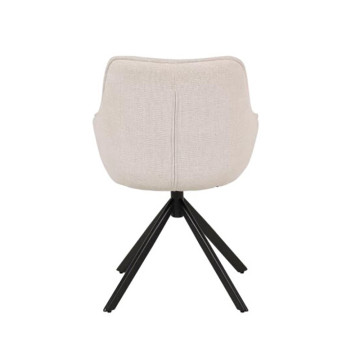 Chaise pivotante 360° blanc pieds métal - Le Dépôt Bailleul