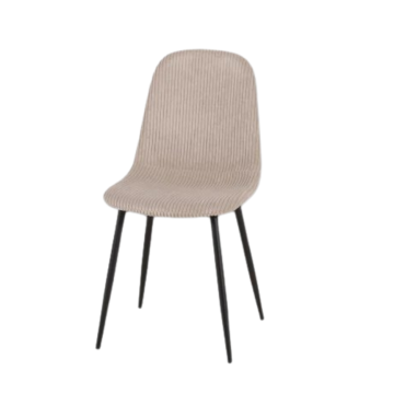 Chaise velours côtelé beige pieds métal noir - Le Dépôt Bailleul