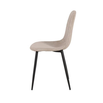 Chaise velours côtelé beige pieds métal noir - Le Dépôt Bailleul