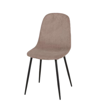 Chaise velours côtelé chocolat pieds métal noir - Le Dépôt Bailleul