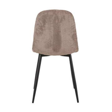 Chaise velours côtelé chocolat pieds métal noir - Le Dépôt Bailleul