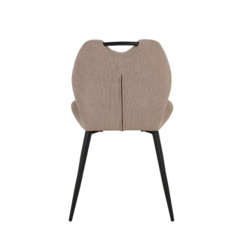Chaise avec poignée tissu beige pieds métal - Le Dépôt Bailleul