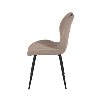 Chaise avec poignée tissu beige pieds métal - Le Dépôt Bailleul