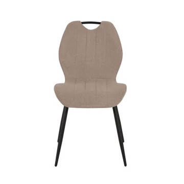 Chaise avec poignée tissu beige pieds métal - Le Dépôt Bailleul
