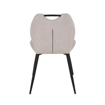 Chaise avec poignée tissu gris clair pieds métal - Le Dépôt Bailleul