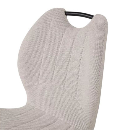 Chaise avec poignée tissu gris clair pieds métal - Le Dépôt Bailleul