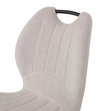 Chaise avec poignée tissu gris clair pieds métal - Le Dépôt Bailleul